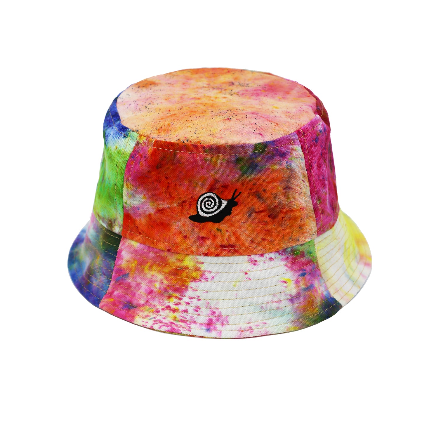 dyed patchwork bucket hats