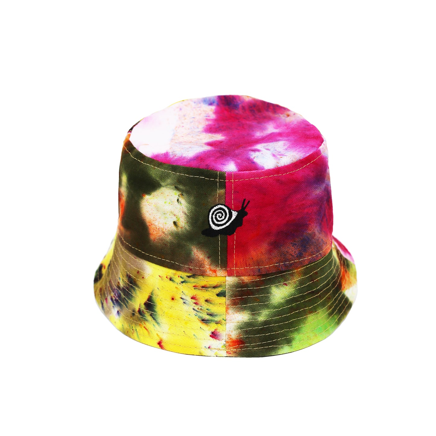 dyed patchwork bucket hats
