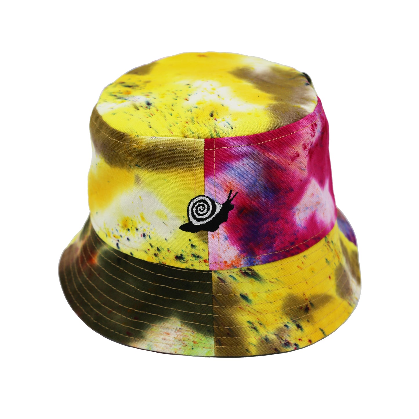 dyed patchwork bucket hats