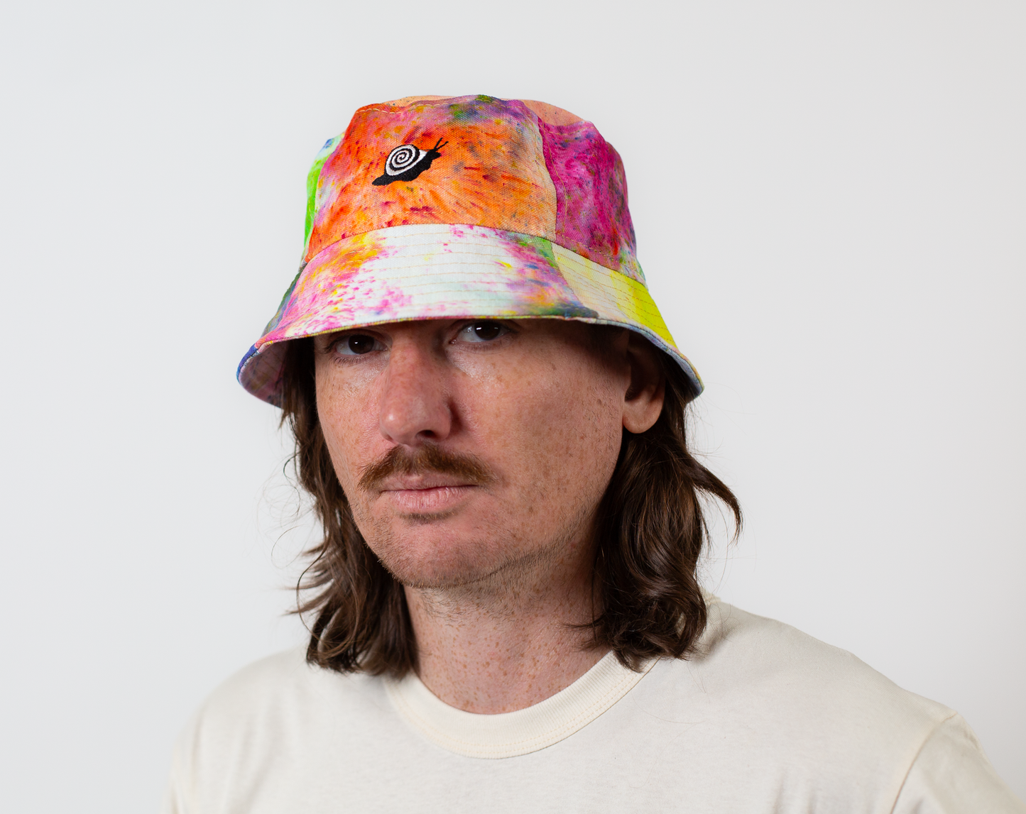 dyed patchwork bucket hats
