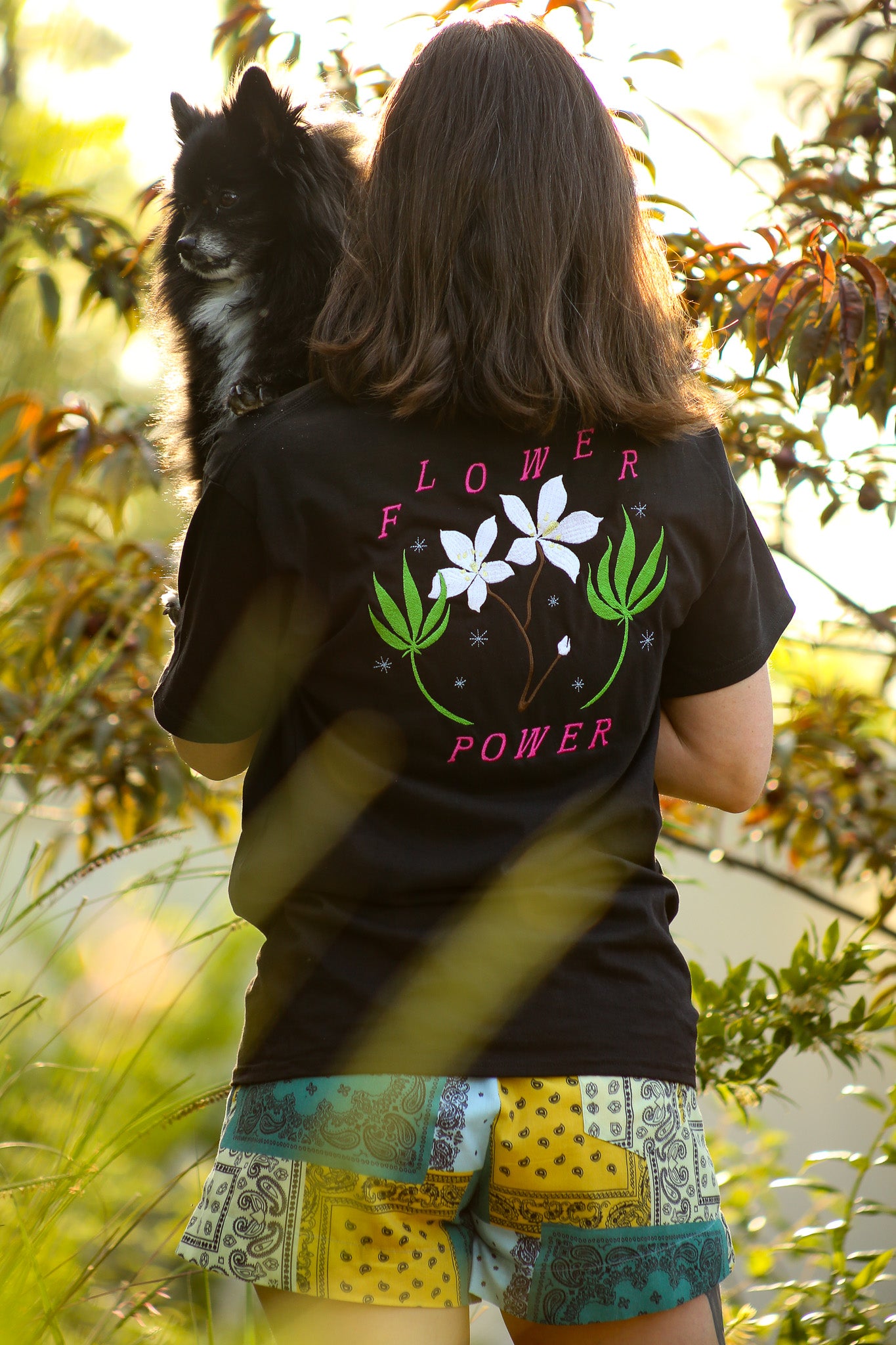 Flower Power Embroidered T-shirt